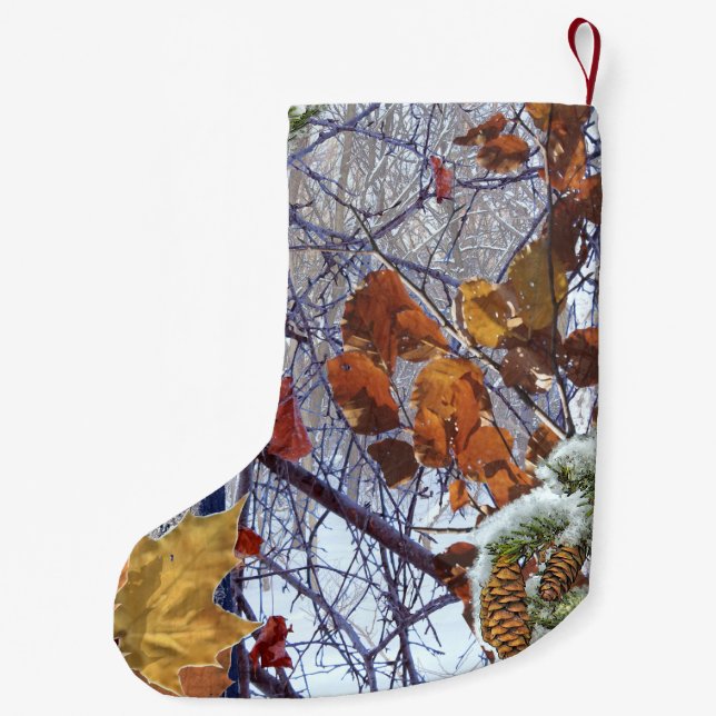 Petite Chaussette De Noël Première peinture de camouflage de scène d'hiver (Dos)