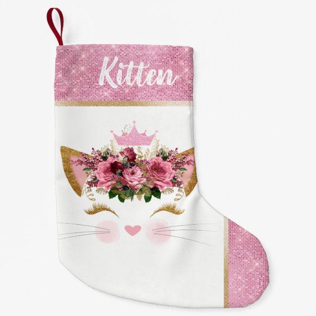 Petite Chaussette De Noël Princesse Kitty, réserve de Noël personnalisée (Devant)
