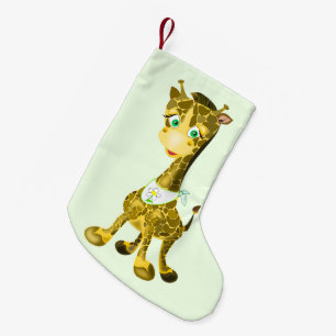 Petite Chaussette De Noël Prise en charge de Noël avec la Girafe bébé