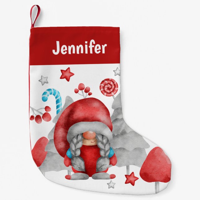 Petite Chaussette De Noël Prise en charge personnalisée des femmes de Noël (Devant)