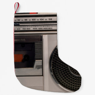 Petite Chaussette De Noël Radiocassette radio stéréo portable rétro obsolète