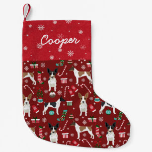 Petite Chaussette De Noël Rat Terrier Dog Christmas nom personnalisé