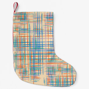 Petite Chaussette De Noël rayures Abstraites, tapis de gazon ethnique coloré