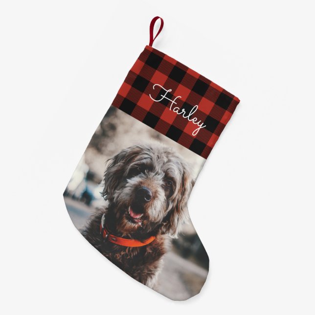 Petite Chaussette De Noël Red Flannel (Devant (Accrochage))