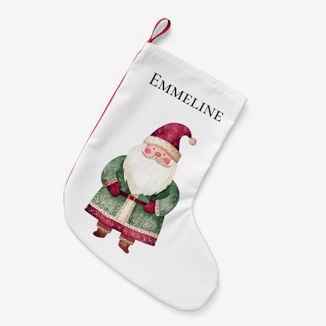 Petite Chaussette De Noël Red Green Noël Père Noël (Devant (Accrochage))