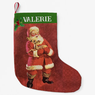 Petite Chaussette De Noël Reindeer Baby Santa Claus Ajouter un nom
