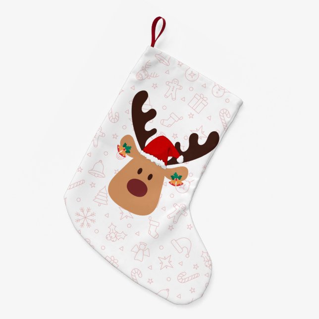 Petite Chaussette De Noël Reindeer Cheer (Devant (Accrochage))