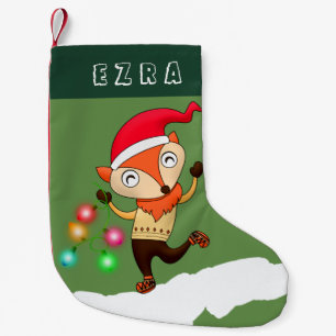 PETITE CHAUSSETTE DE NOËL RENARD AVEC LES LUMIÈRES DE NOËL CHRISMTAS. RENA