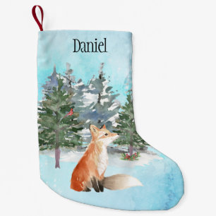 Petite Chaussette De Noël Renard boisé Noël personnalisé