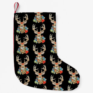 Petite Chaussette De Noël Renne Cerf Noël Xmas Lumières Saison des Fêtes