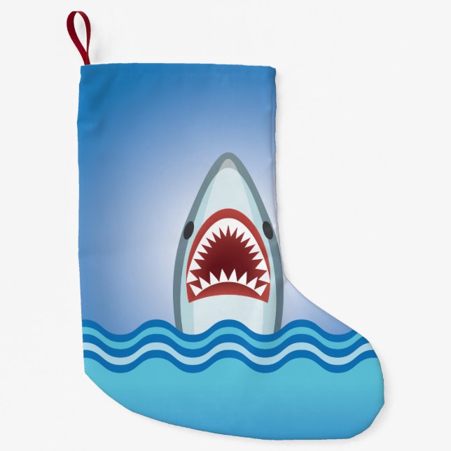 Petite Chaussette De Noël Requin drôle (Devant)
