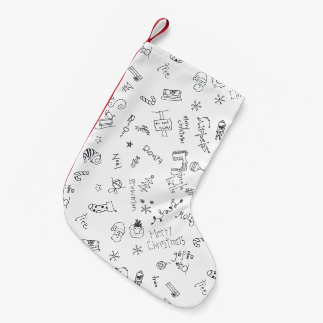 Petite Chaussette De Noël réserve de doodle de noël mignon (Devant (Accrochage))