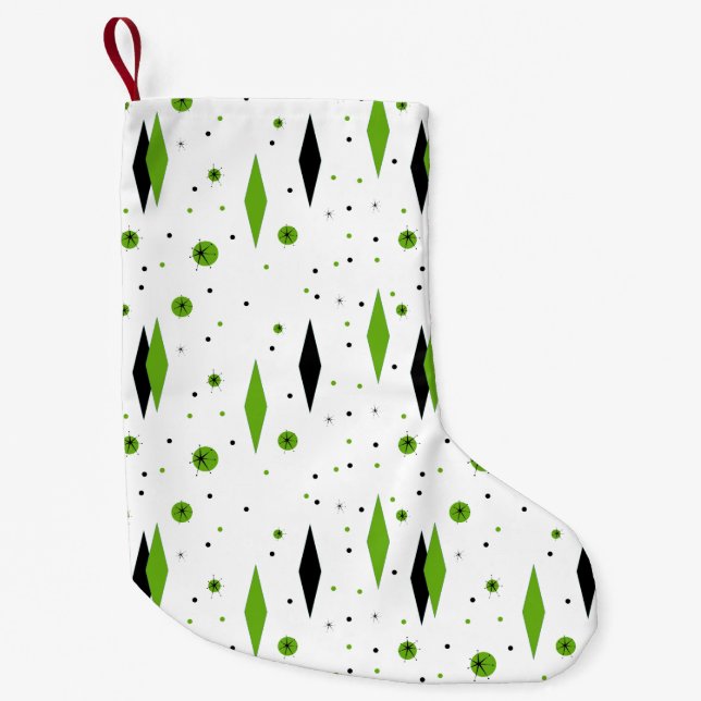 Petite Chaussette De Noël Rétro diamant vert et bas de Noël de Starburst (Devant)