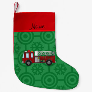 Petite Chaussette De Noël Rétros flocons de neige personnalisés de vert
