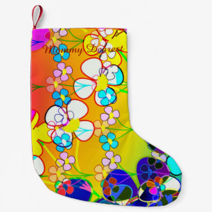 Petite Chaussette De Noël Rétros pensées de flower power
