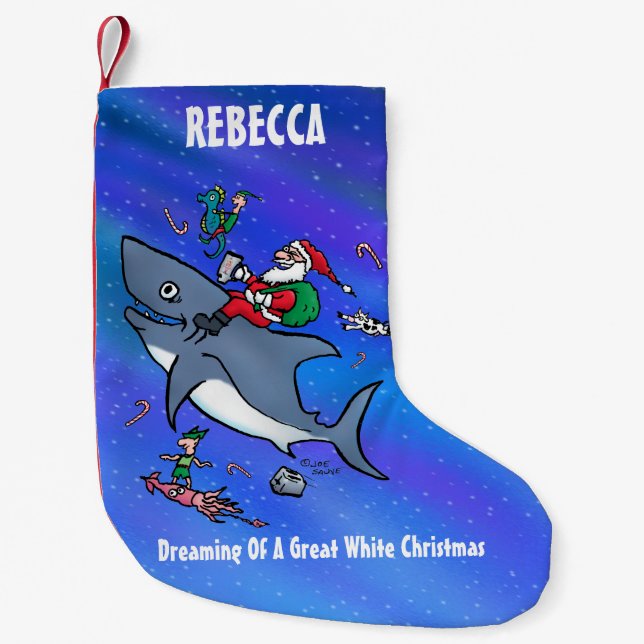 Petite Chaussette De Noël Rêve personnalisé des grands Noël blancs (Devant)