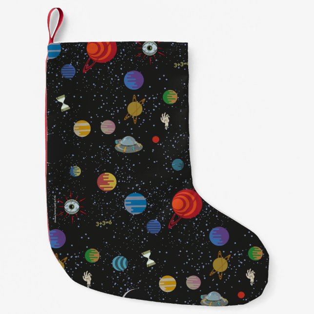 Petite Chaussette De Noël RICK ET MORTY™| Motif spatial (Devant)