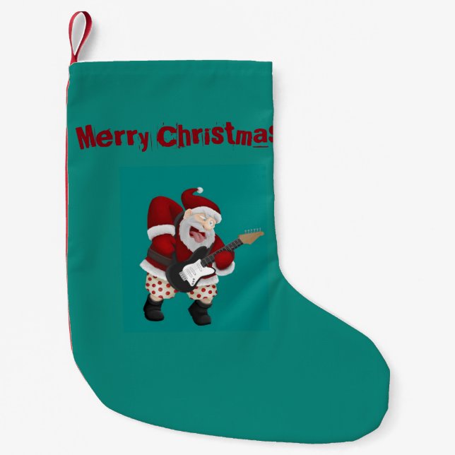 Petite Chaussette De Noël Roche de Père Noël stockant (Devant)