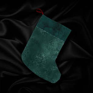 Petite Chaussette De Noël Romance Turquoise de minuit   Dark Satiny Grunge D