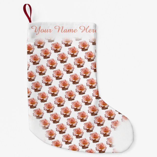 Petite Chaussette De Noël Rose Stocking Pêche Rose Noël Stocking Custom (Devant)