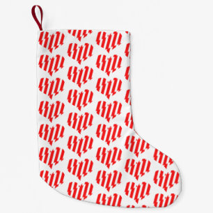 Petite Chaussette De Noël Rouge Abstrait n Blancs Valentine Coeur