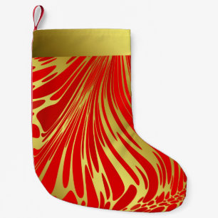 Petite Chaussette De Noël rouge moderne en or stockage de noël