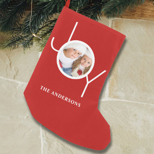 Petite Chaussette De Noël Rouge photo personnalisée