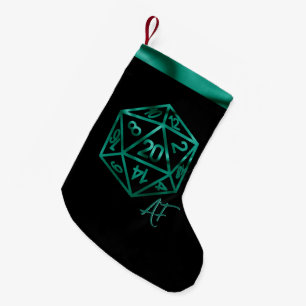 Petite Chaussette De Noël RPG Crit AF Joueur de rôle Tablette verte turquo