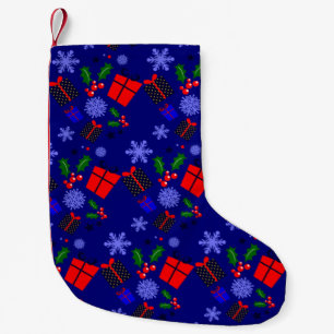 Petite Chaussette De Noël sainte flocon de noël bleu