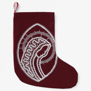 Petite Chaussette De Noël Sainte Vierge Marie, dentelle