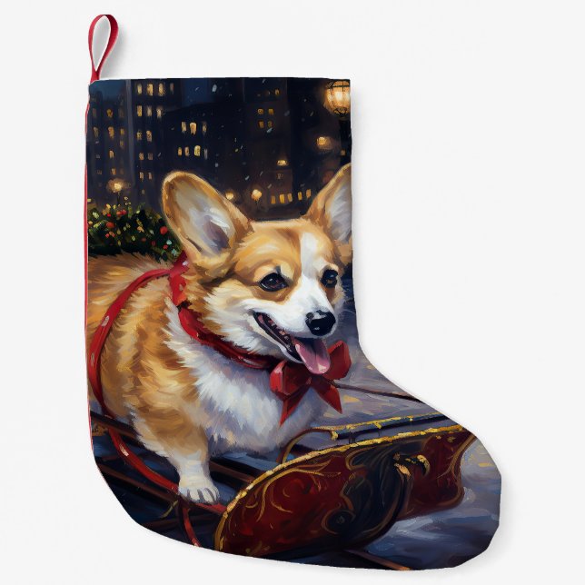 Petite Chaussette De Noël Saison de Noël de Corgi (Devant)