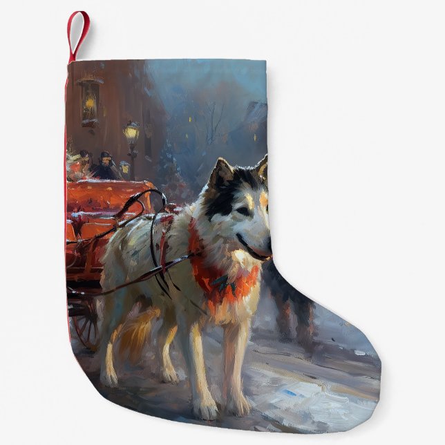 Petite Chaussette De Noël Saison de Noël du Malamute de l'Alaska (Devant)