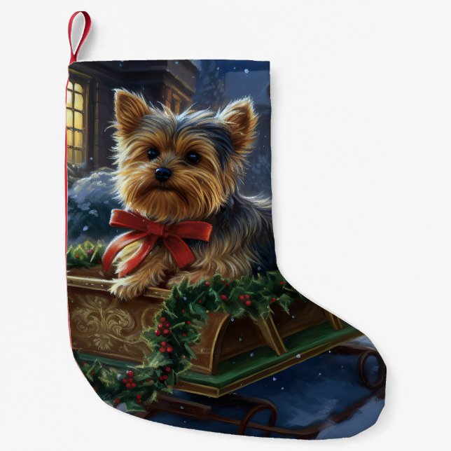 Petite Chaussette De Noël Saison de Noël du Yorkshire Terrier (Devant)
