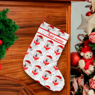 Petite Chaussette De Noël Samoyed Chien race Étoiles de Noël