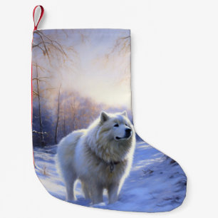 Petite Chaussette De Noël Samoyed Let It Snow Christmas