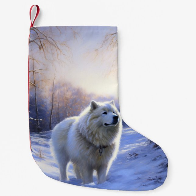 Petite Chaussette De Noël Samoyed Let It Snow Christmas (Devant)