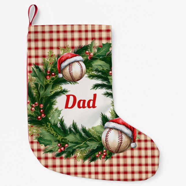 Petite Chaussette De Noël Santa Cap Baseball Dad Personalized (Devant)