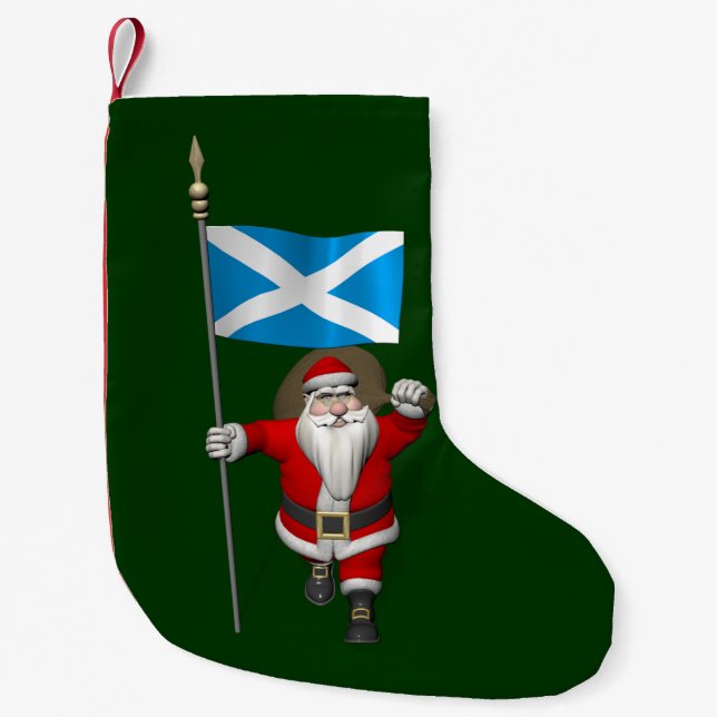 Petite Chaussette De Noël Santa Claus Avec L'Enseigne De L'Ecosse (Devant)