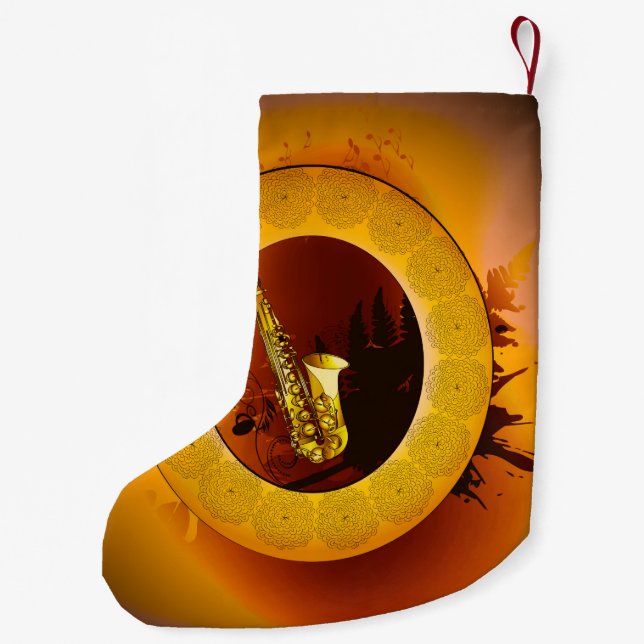 Petite Chaussette De Noël Saxophone (Dos)