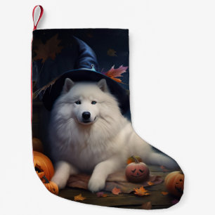 Petite Chaussette De Noël Scary d'Halloween Citrouille Samoyé