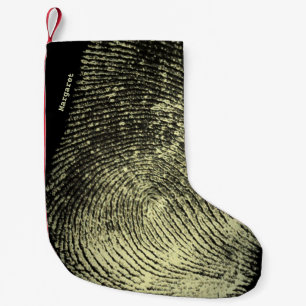 Petite Chaussette De Noël Scène de crime de nom personnalisé d'empreinte dig