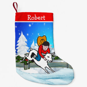 Petite Chaussette De Noël Scène occidentale de neige de type de mouton