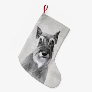 Petite Chaussette De Noël Schnauzer (Giant) Peinture - Chien Art