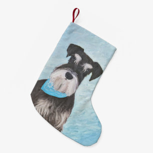 Petite Chaussette De Noël Schnauzer (Miniature) Peinture - Joli chien origin