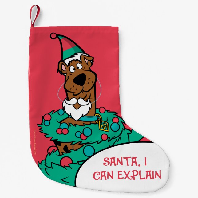Petite Chaussette De Noël Scooby Doo Enveloppé Dans Des Wreath (Devant)