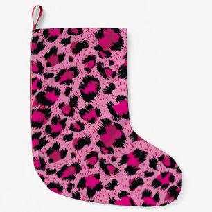 Petite Chaussette De Noël Seamless luxury pink leopard pattern.