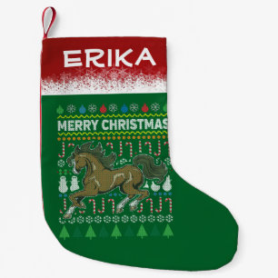 Petite Chaussette De Noël Série hippique de la faune de Noël