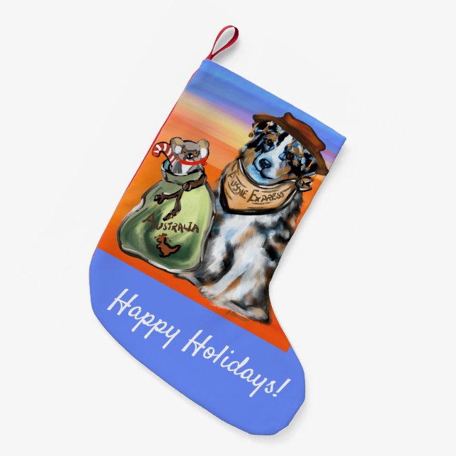 PETITE CHAUSSETTE DE NOËL SHÉPHERRE AUSTRALIEN (Devant (Accrochage))