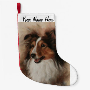 Petite Chaussette De Noël Shetland Sheepdog Sheltie sourire