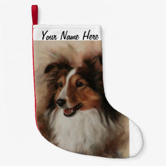 Petite Chaussette De Noël Shetland Sheepdog Sheltie sourire